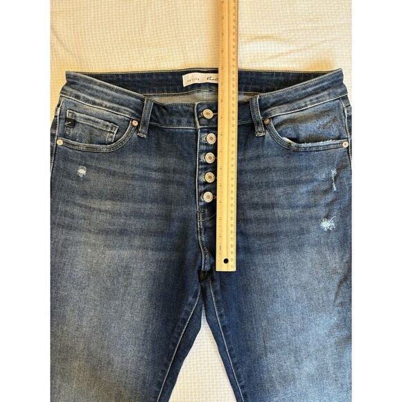 Kancan Jeans 31 Dark Wash Baylor Mid rise Flare Western Cowgirl Preppy - Picture 11 of 14